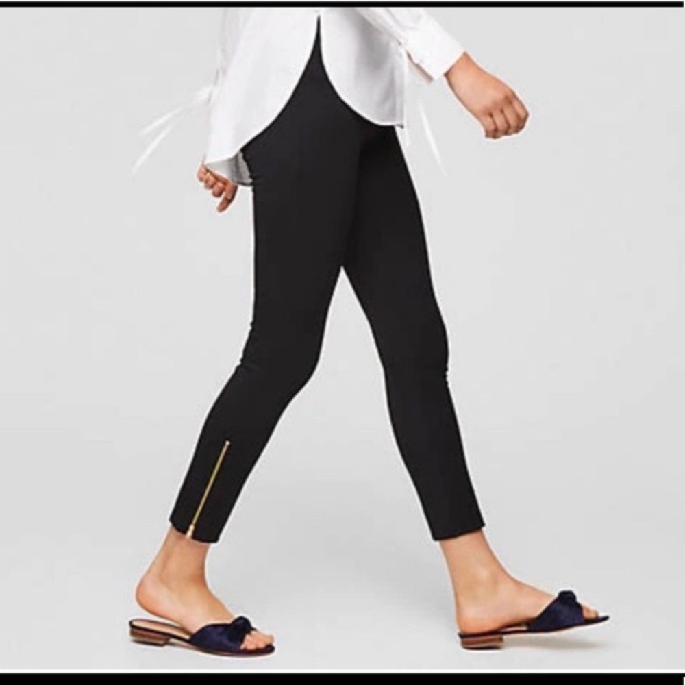 Loft black pants with zipper ankle